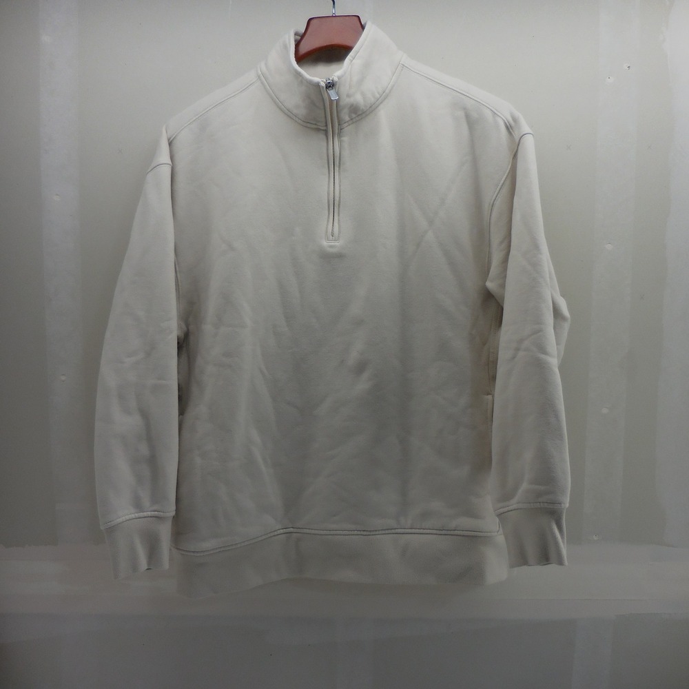 Athleta Coaster Luxe Sweatshirt Cream Off White Quarter Zip Pullover M 891664-03